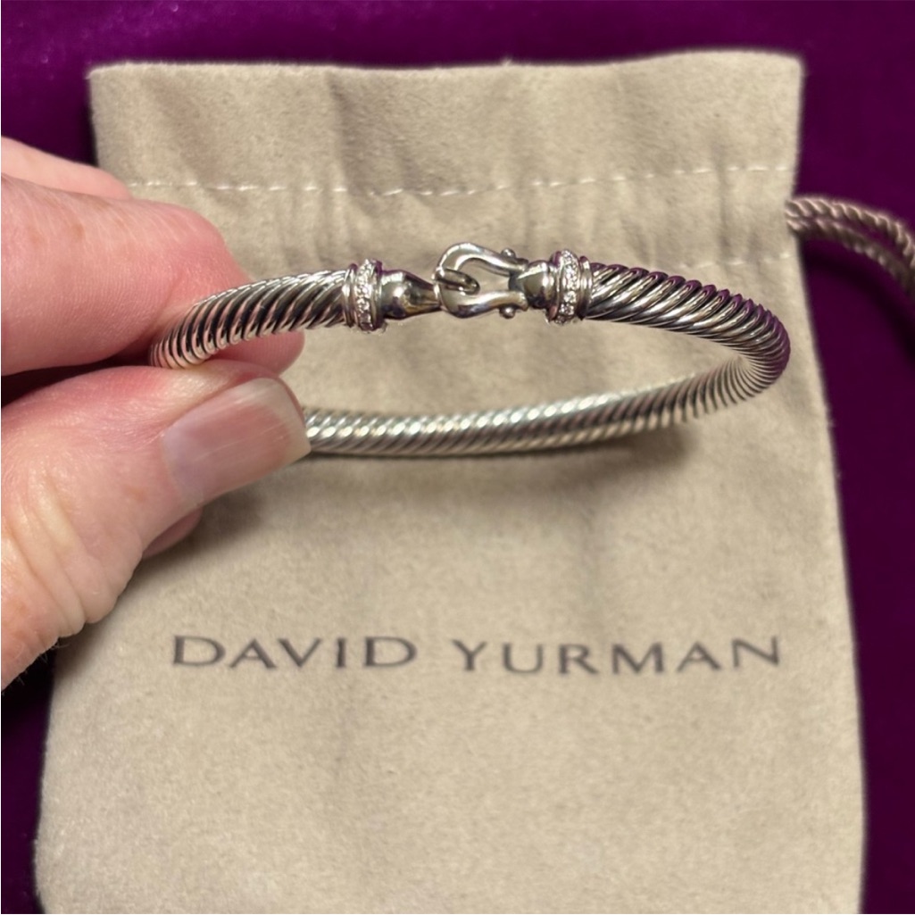 David Yurman Sterling Silver Cable Open Cuff Bracelet 5mm